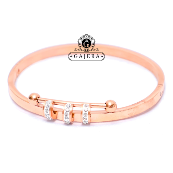 Rose Gold plated Stylish Cute Love Trendy Kada Bracelet for Women & Girls Daily Use, Adjustable Bracelet, Fashion Jewelry, Best gift option for Him or Her.
